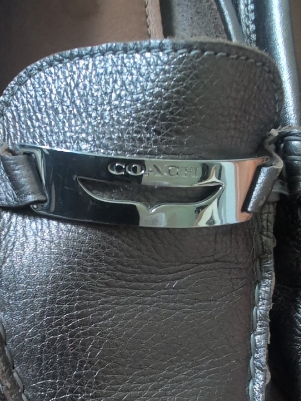 Coach Women's SILVER SIZE 8 Loafers - Picture 3 of 7